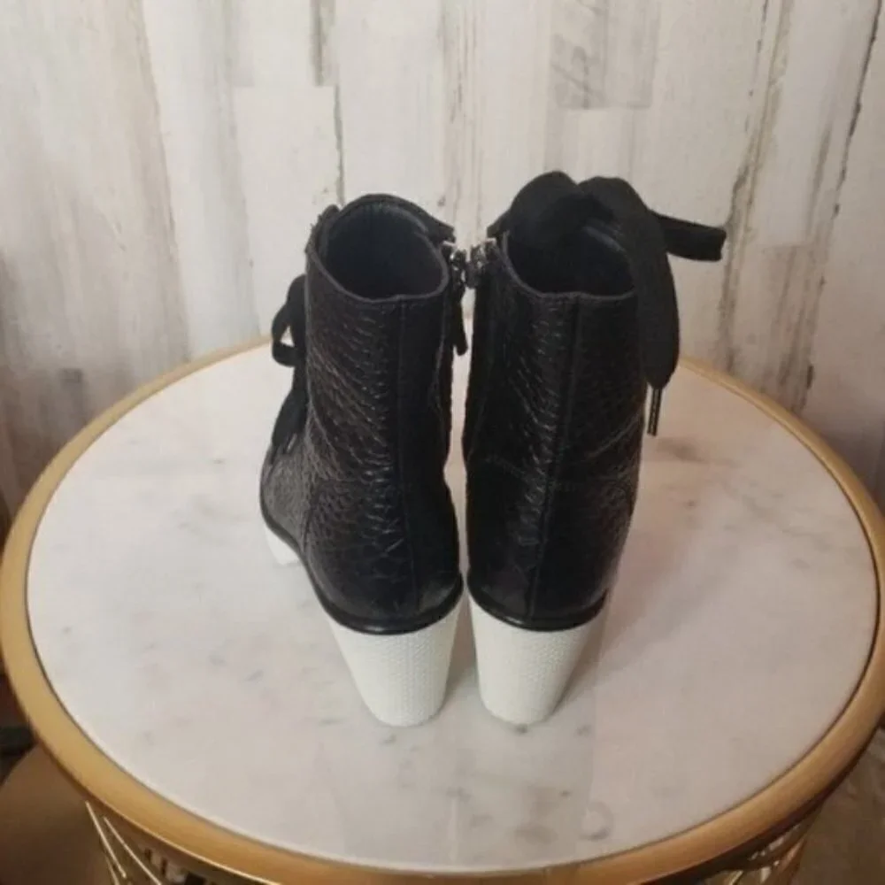 Giuseppe ZanottiNIDIR 50 DONNA WOMENS CASUAL BRAKY PRINT LACE-UP BOOT - Picture 3 of 5